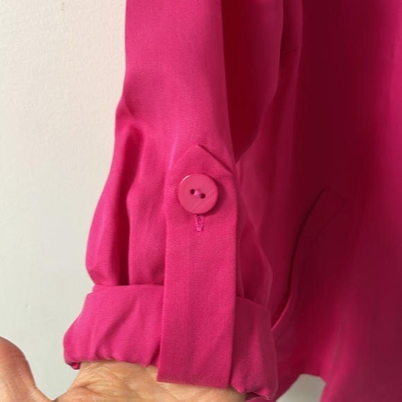 Pink Martini Melody Jacket blazer oversized hot pink tencel 3/4sleeves size XS - Picture 5 of 10